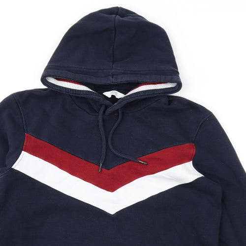 NEXT Mens Blue Cotton Pullover Hoodie Size M