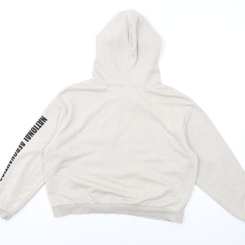 H&M Womens Beige Cotton Pullover Hoodie Size L Pullover - NASA