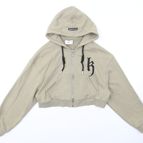 Future Gravity Key Womens Beige Cotton Full Zip Hoodie Size M Zip