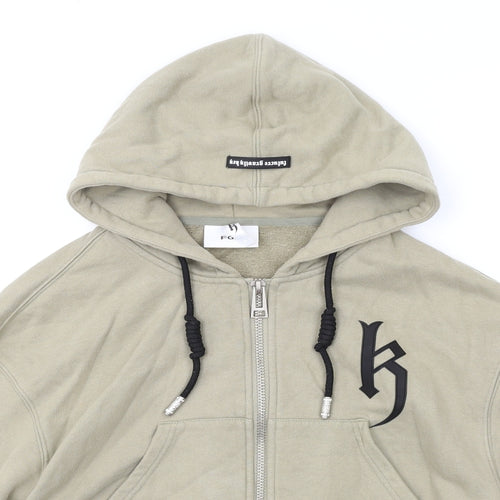 Future Gravity Key Womens Beige Cotton Full Zip Hoodie Size M Zip