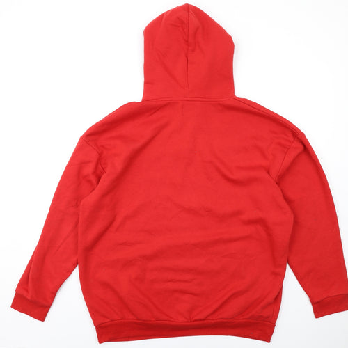Boohoo Womens Red Polyester Pullover Hoodie Size M Pullover