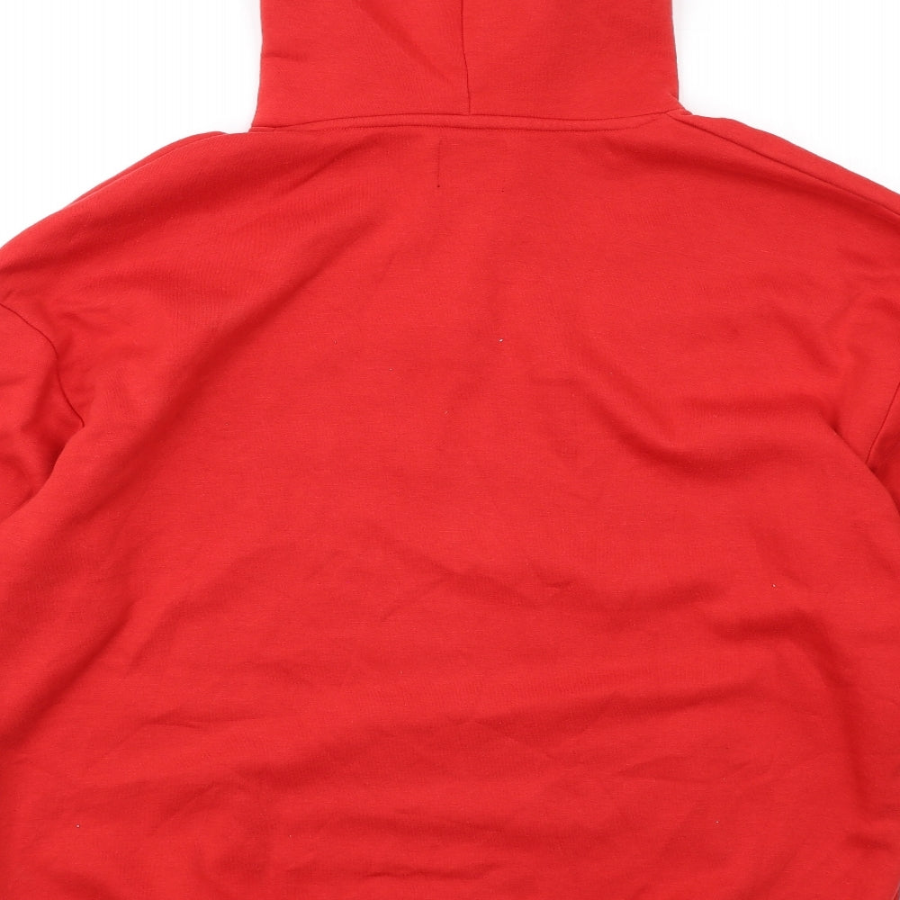 Boohoo Womens Red Polyester Pullover Hoodie Size M Pullover