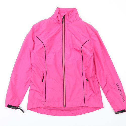 Green Lamb Womens Pink Rain Coat Coat Size S Zip