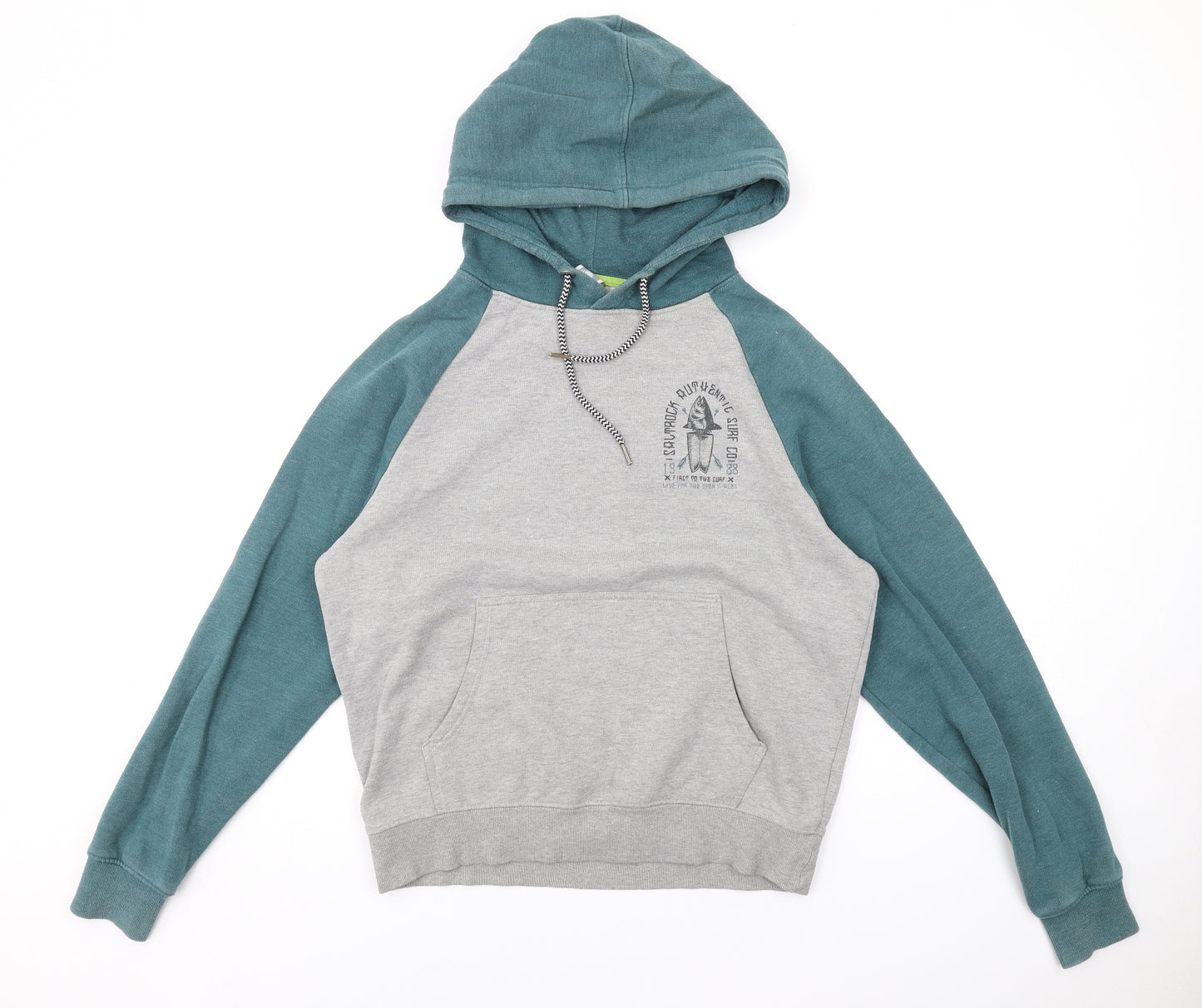 Saltrock Mens Grey Polyester Pullover Hoodie Size M