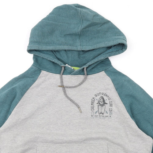Saltrock Mens Grey Polyester Pullover Hoodie Size M