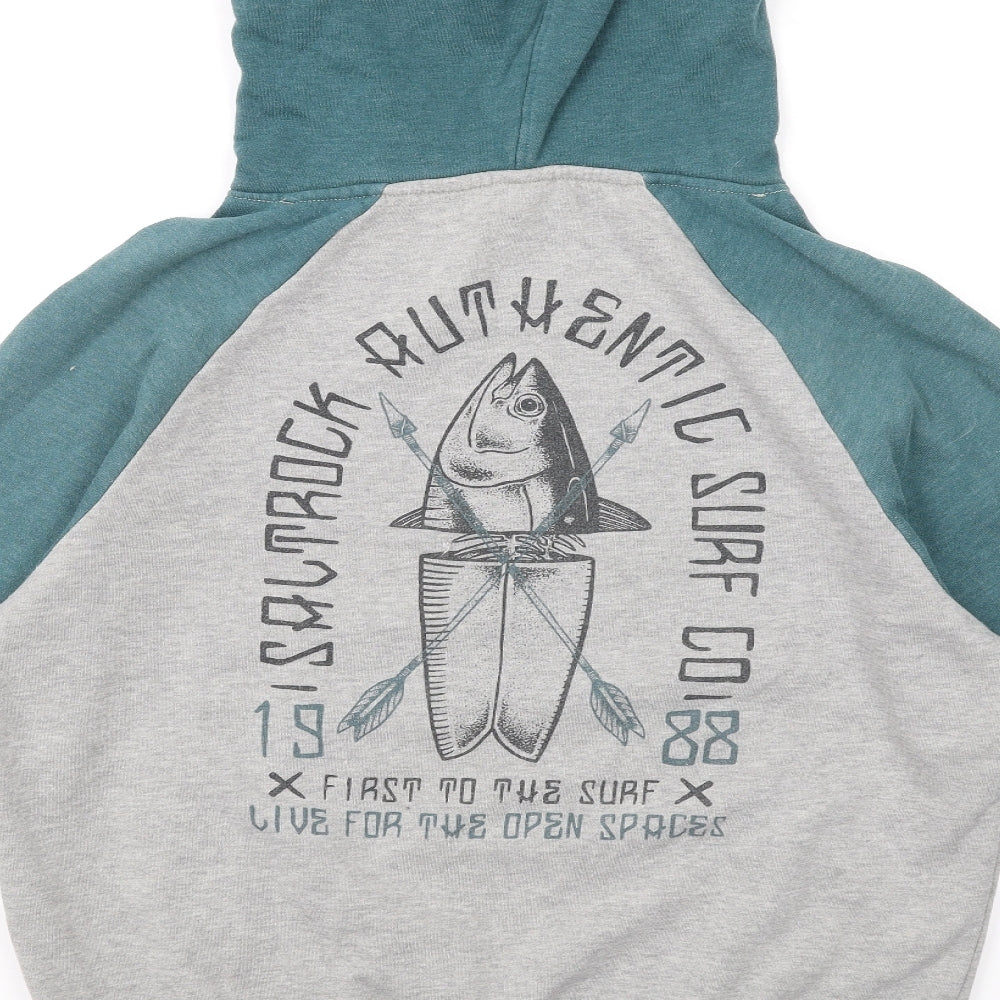 Saltrock Mens Grey Polyester Pullover Hoodie Size M