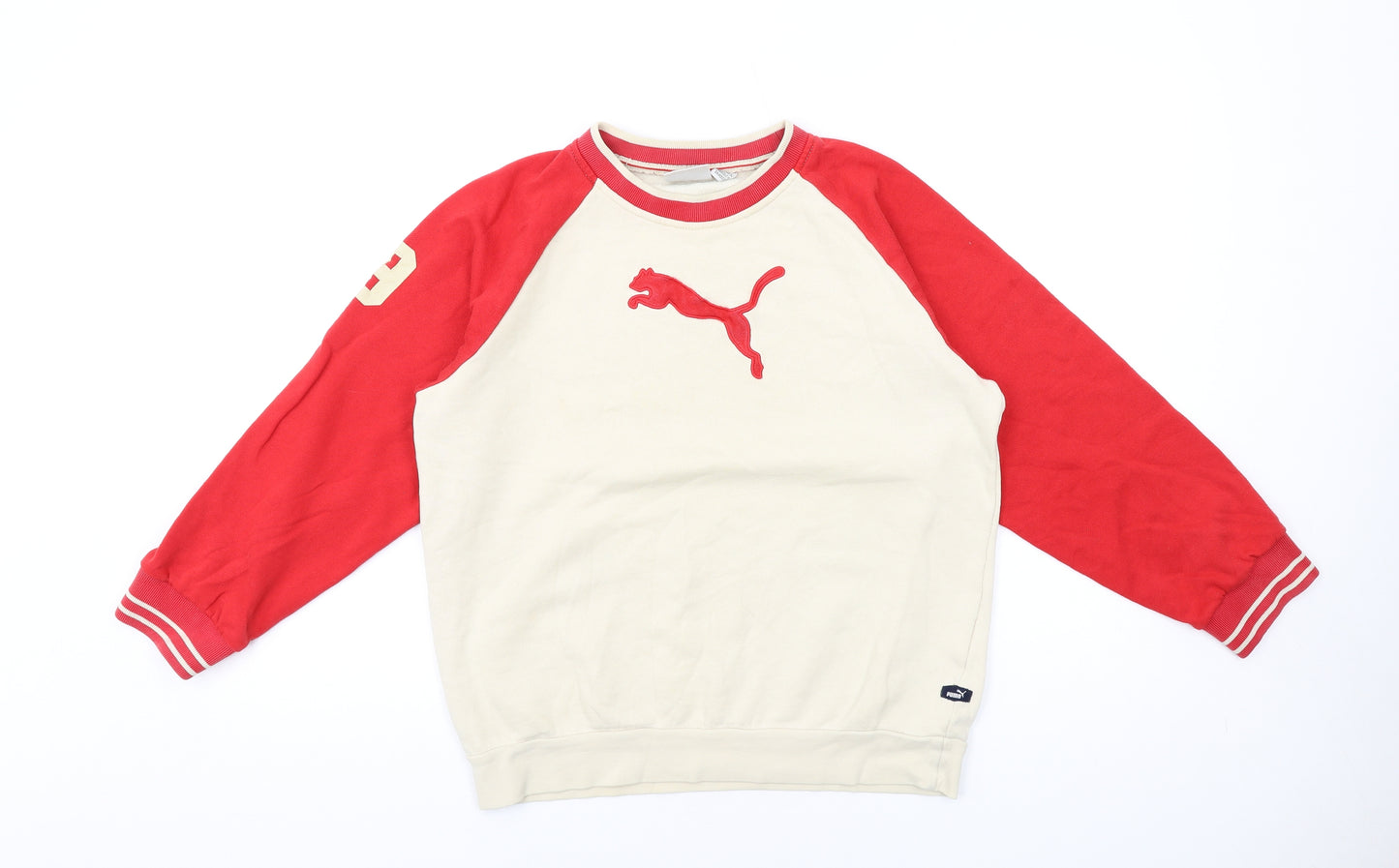 PUMA Womens Ivory Cotton Pullover Sweatshirt Size 6 Pullover