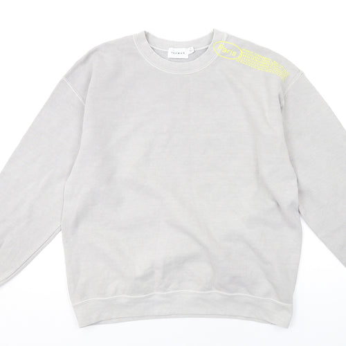 Topman Mens Grey Cotton Pullover Sweatshirt Size S