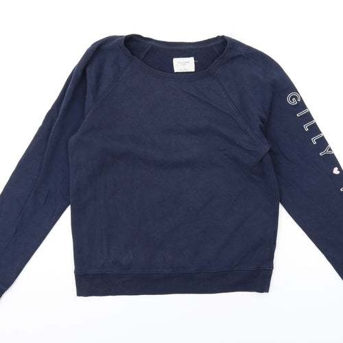 Gilly Hicks Womens Blue Cotton Pullover Sweatshirt Size S Pullover