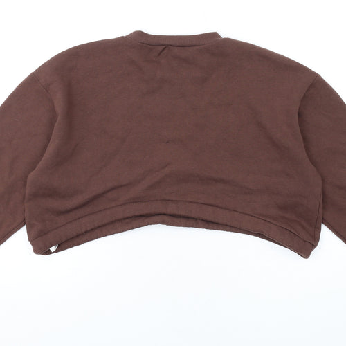 Zara Womens Brown Cotton Pullover Sweatshirt Size M Pullover