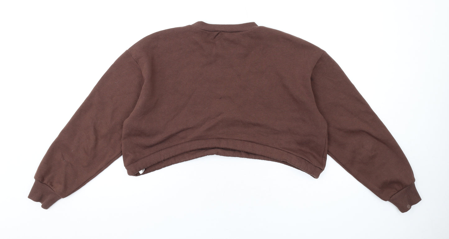 Zara Womens Brown Cotton Pullover Sweatshirt Size M Pullover