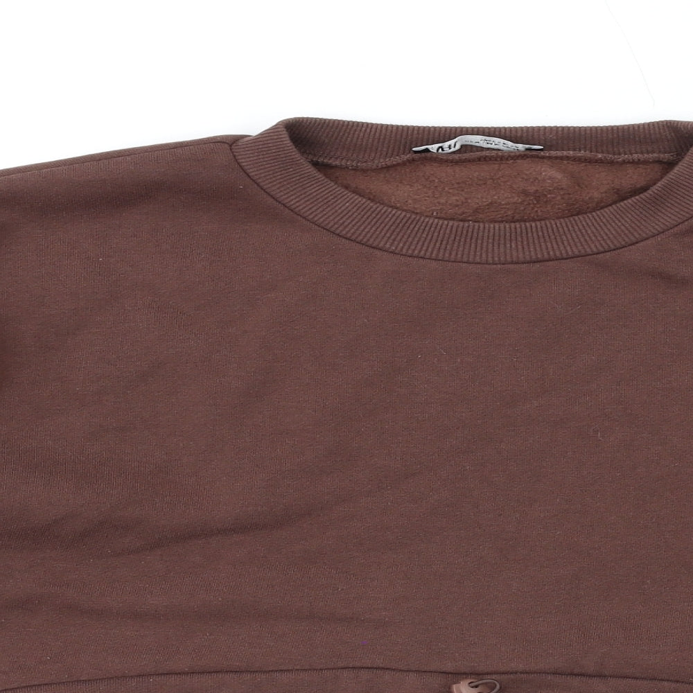 Zara Womens Brown Cotton Pullover Sweatshirt Size M Pullover