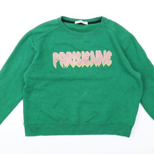 Sofie Schnoor Womens Green Polyester Pullover Sweatshirt Size L Pullover
