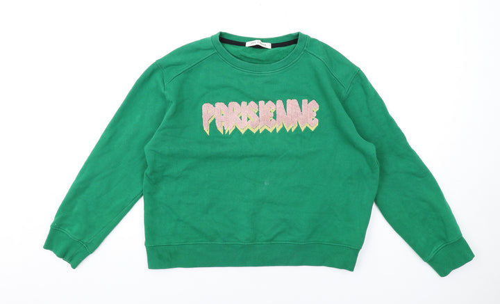 Sofie Schnoor Womens Green Polyester Pullover Sweatshirt Size L Pullover