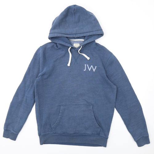 Jack Wills Mens Blue Cotton Pullover Hoodie Size XS