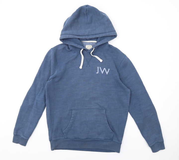 Jack Wills Mens Blue Cotton Pullover Hoodie Size XS