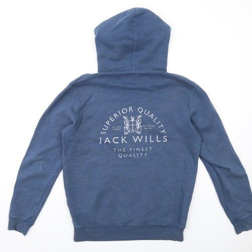 Jack Wills Mens Blue Cotton Pullover Hoodie Size XS