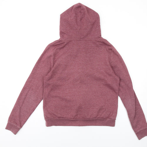 Topshop Womens Red Polyester Full Zip Hoodie Size 12 Zip