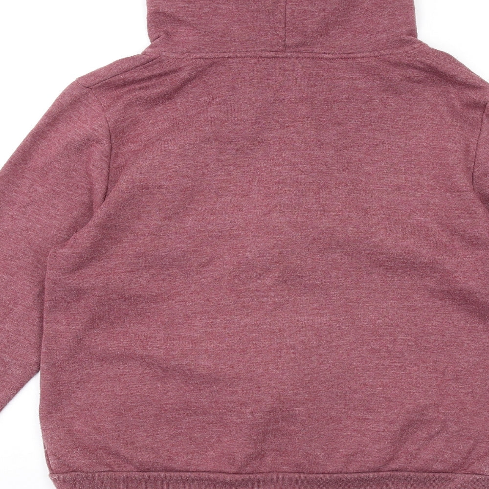 Topshop Womens Red Polyester Full Zip Hoodie Size 12 Zip