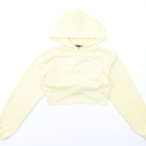 Rebellious Womens Yellow Cotton Pullover Hoodie Size 8 Pullover