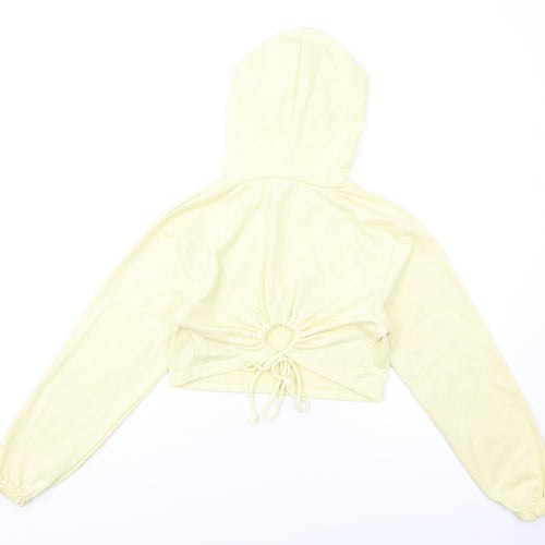 Rebellious Womens Yellow Cotton Pullover Hoodie Size 8 Pullover