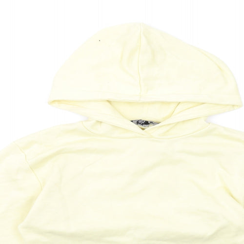 Rebellious Womens Yellow Cotton Pullover Hoodie Size 8 Pullover