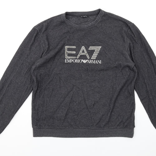 Emporio Armani Mens Grey Cotton Pullover Sweatshirt Size XL