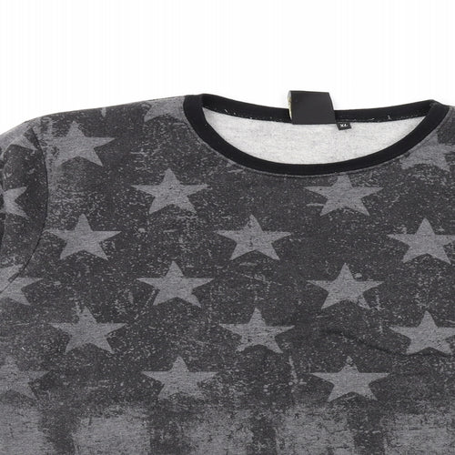 Two Bucks Womens Grey Polyester Pullover Sweatshirt Size XL Pullover
