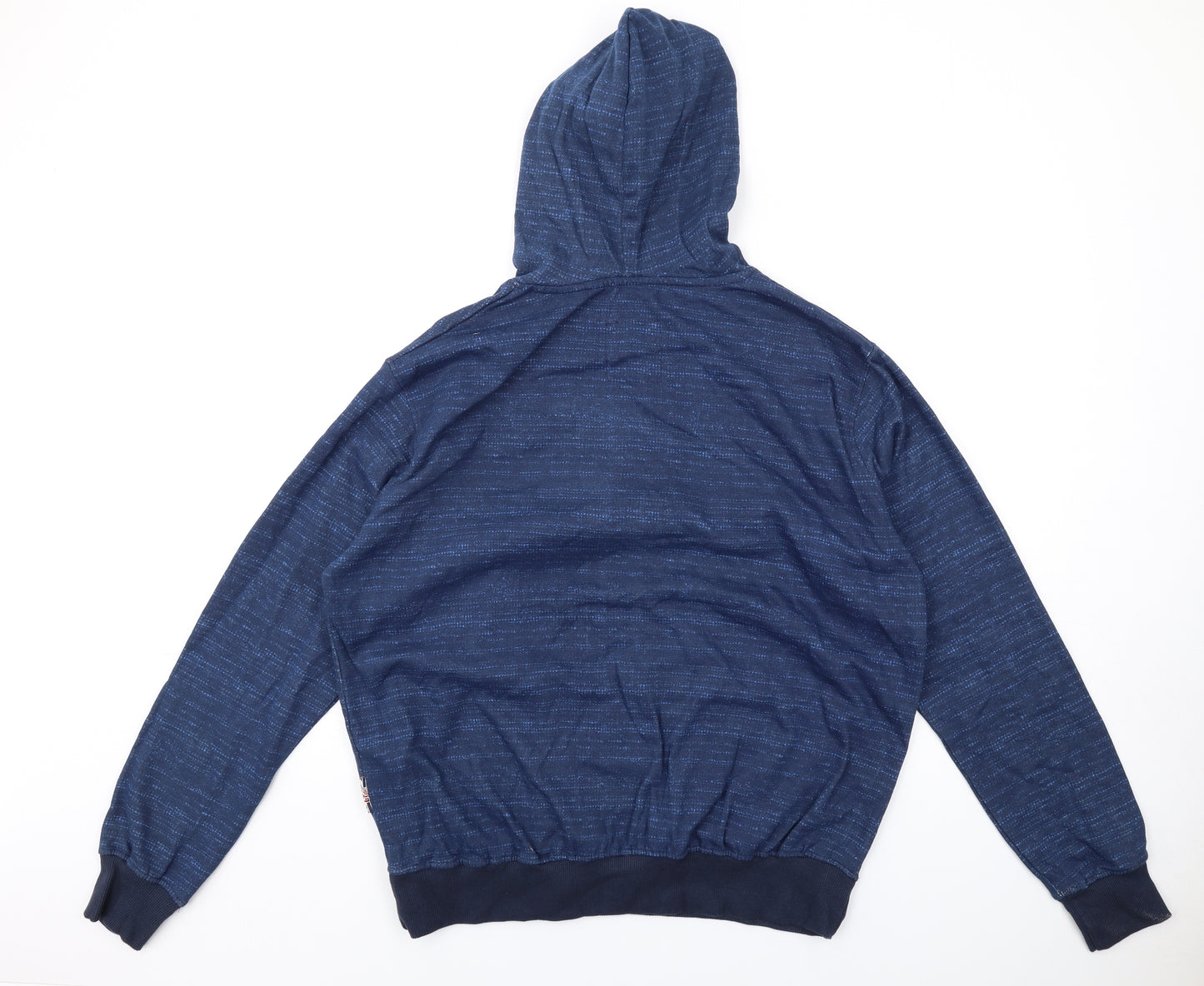 Lee Cooper Mens Blue Geometric Cotton Pullover Hoodie Size 2XL