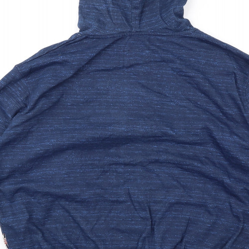 Lee Cooper Mens Blue Geometric Cotton Pullover Hoodie Size 2XL