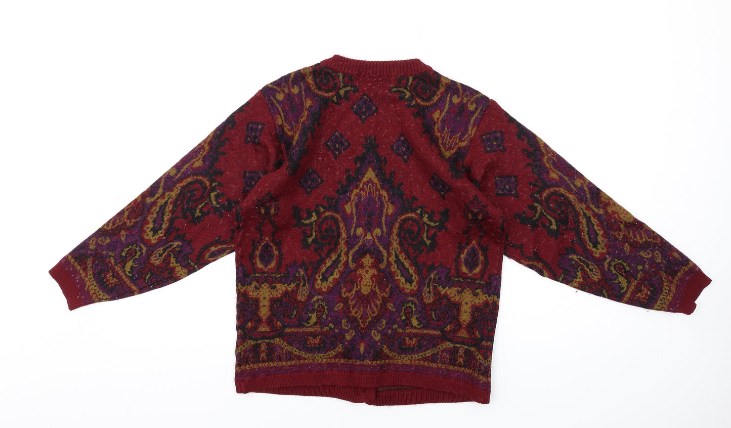 Richards Womens Multicoloured Round Neck Geometric Acrylic Cardigan Jumper Size S