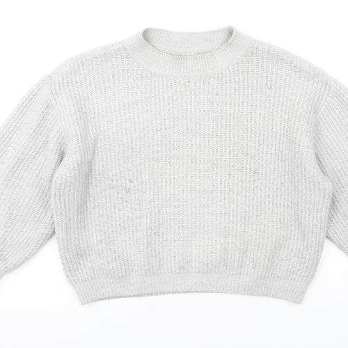 ASOS Womens Grey Crew Neck Acrylic Pullover Jumper Size 8