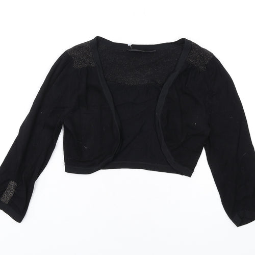 Coast Womens Black V-Neck Viscose Shrug Jumper Size XS