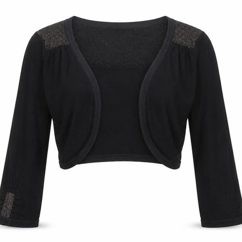 Coast Womens Black V-Neck Viscose Shrug Jumper Size XS