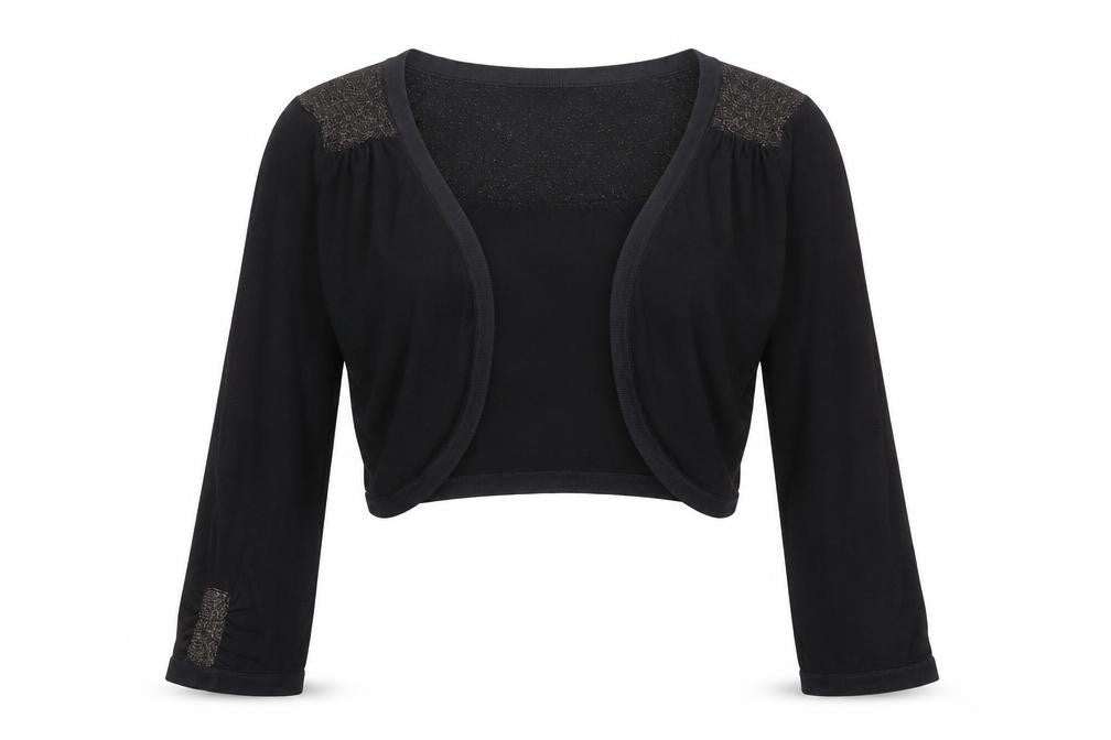 Coast Womens Black V-Neck Viscose Shrug Jumper Size XS