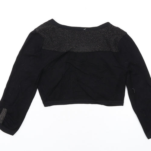 Coast Womens Black V-Neck Viscose Shrug Jumper Size XS