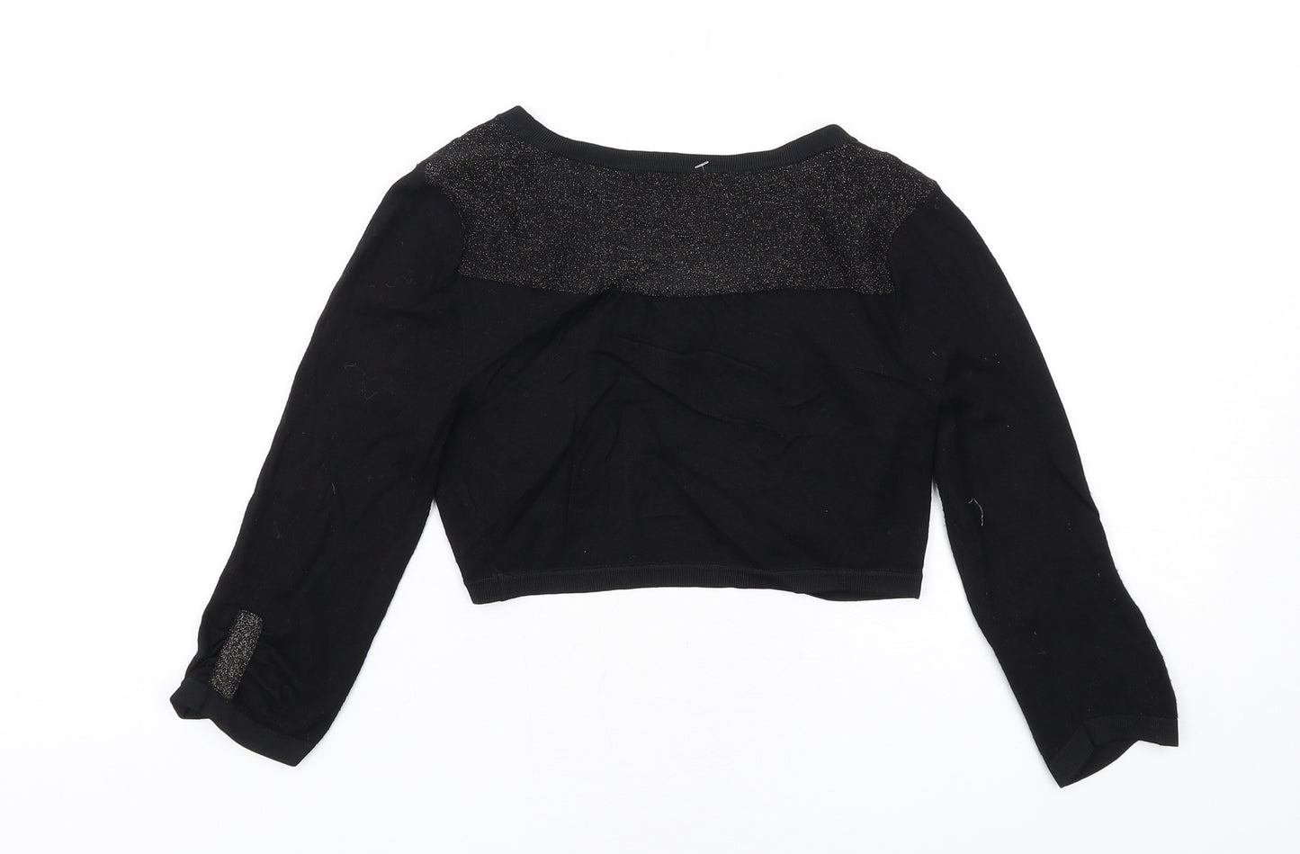 Coast Womens Black V-Neck Viscose Shrug Jumper Size XS