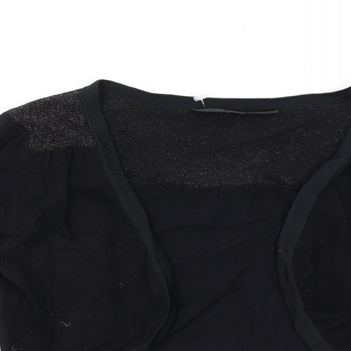 Coast Womens Black V-Neck Viscose Shrug Jumper Size XS