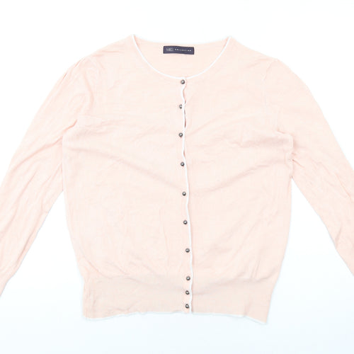 marksand Womens Pink Round Neck Viscose Cardigan Jumper Size 12