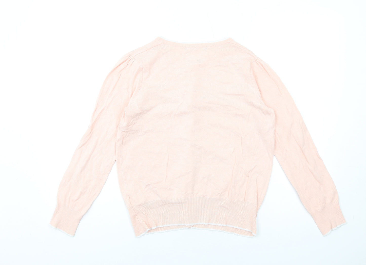 marksand Womens Pink Round Neck Viscose Cardigan Jumper Size 12
