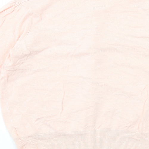 marksand Womens Pink Round Neck Viscose Cardigan Jumper Size 12