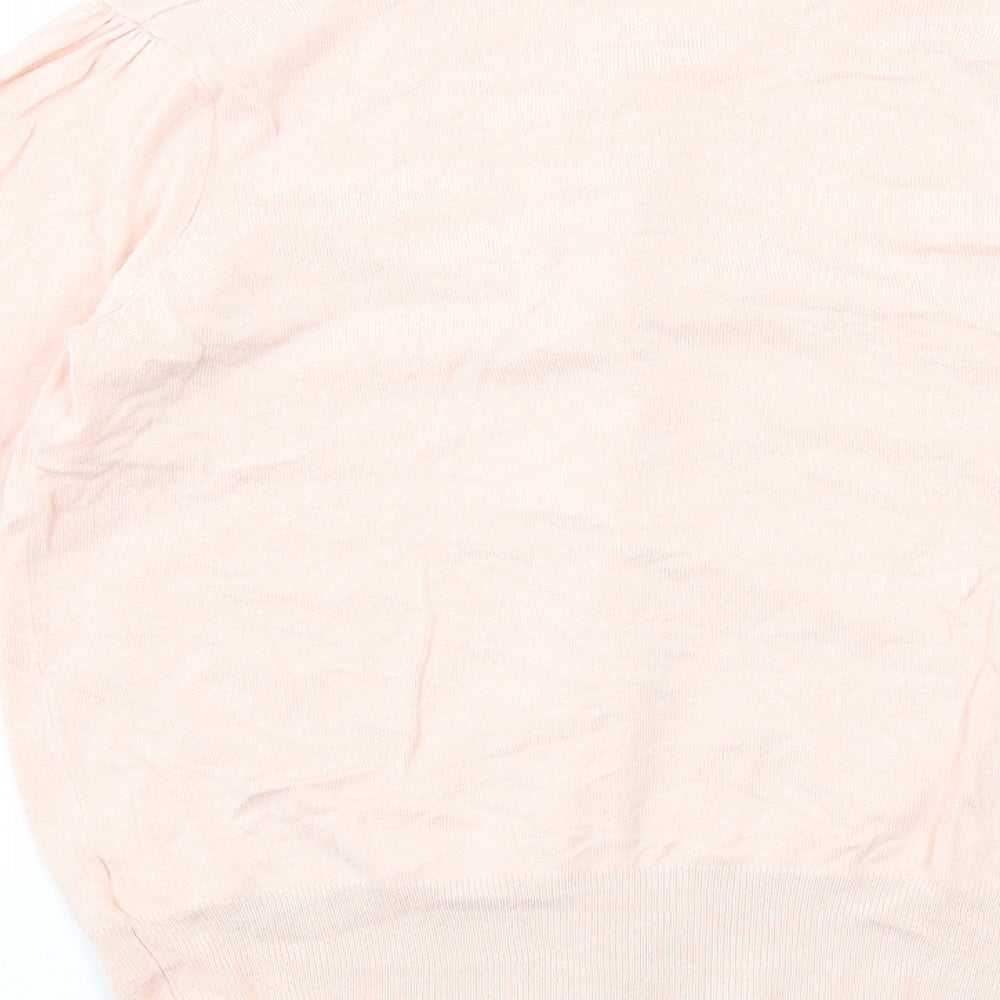 marksand Womens Pink Round Neck Viscose Cardigan Jumper Size 12