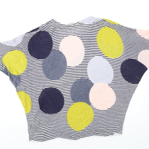Phase Eight Womens Multicoloured Round Neck Striped Linen Pullover Jumper Size M