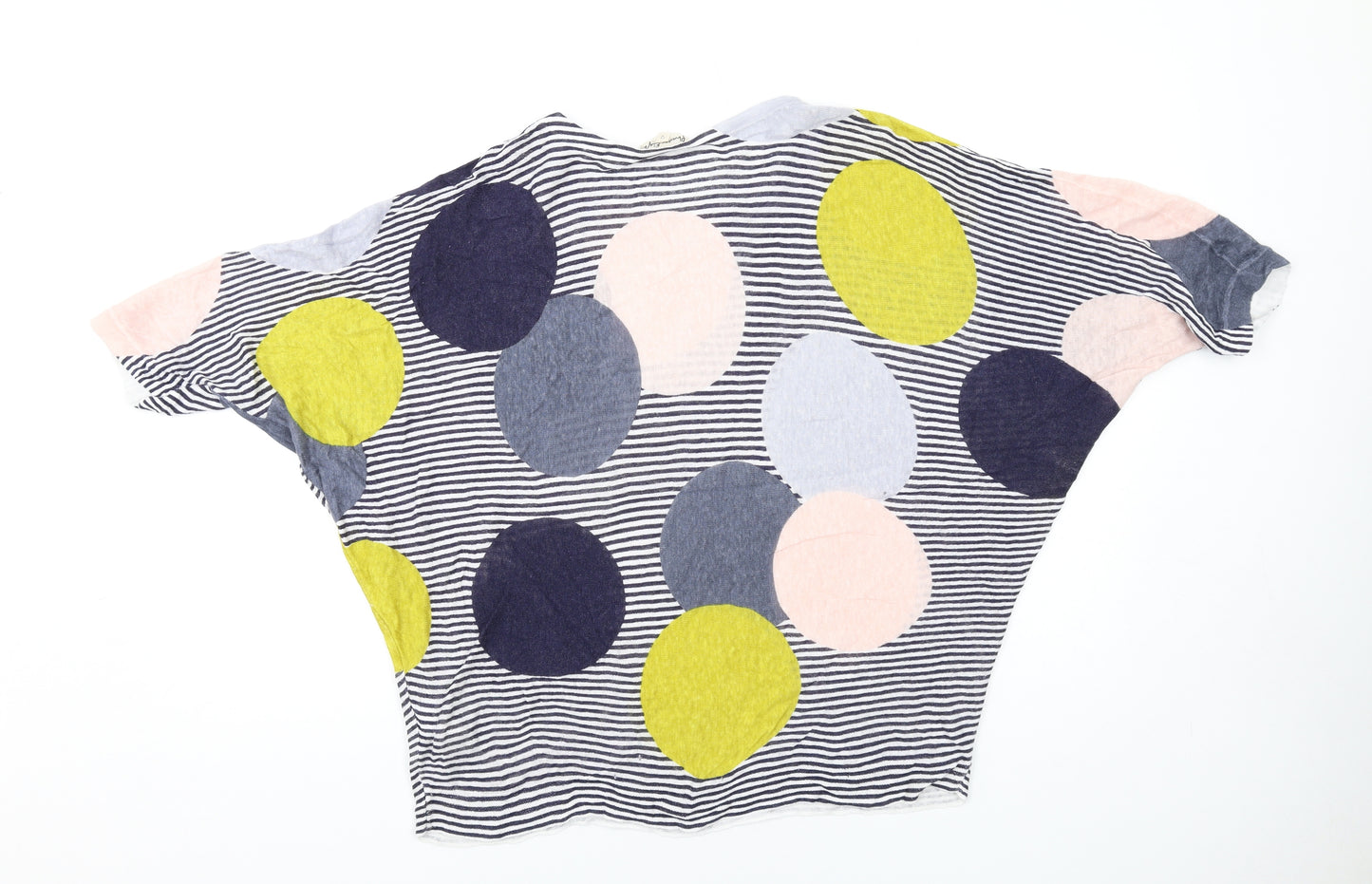 Phase Eight Womens Multicoloured Round Neck Striped Linen Pullover Jumper Size M