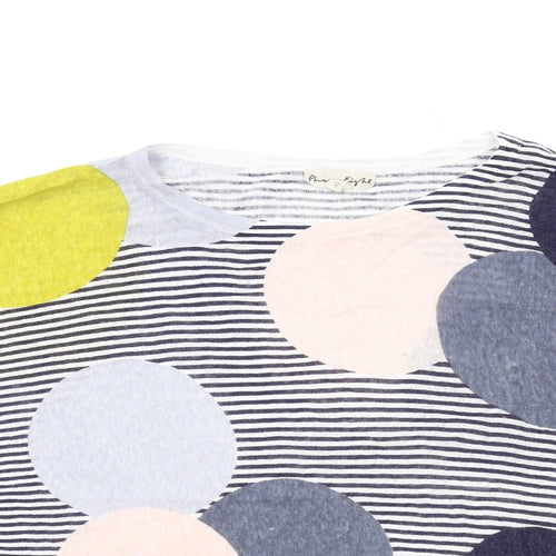 Phase Eight Womens Multicoloured Round Neck Striped Linen Pullover Jumper Size M