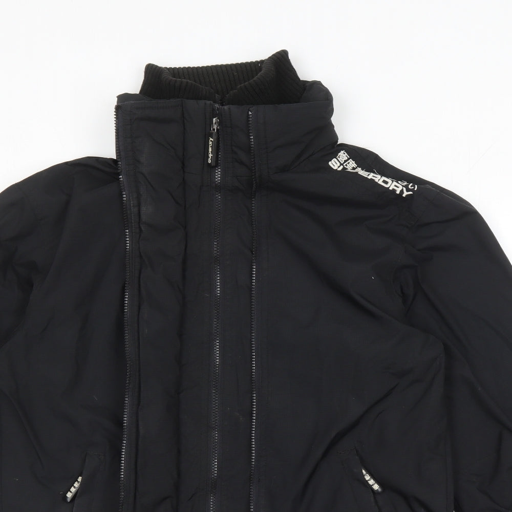 Superdry Mens Black Windbreaker Jacket Size L Zip