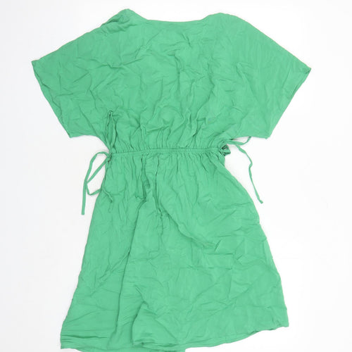 Marks and Spencer Womens Green Viscose A-Line Size 6 V-Neck Pullover
