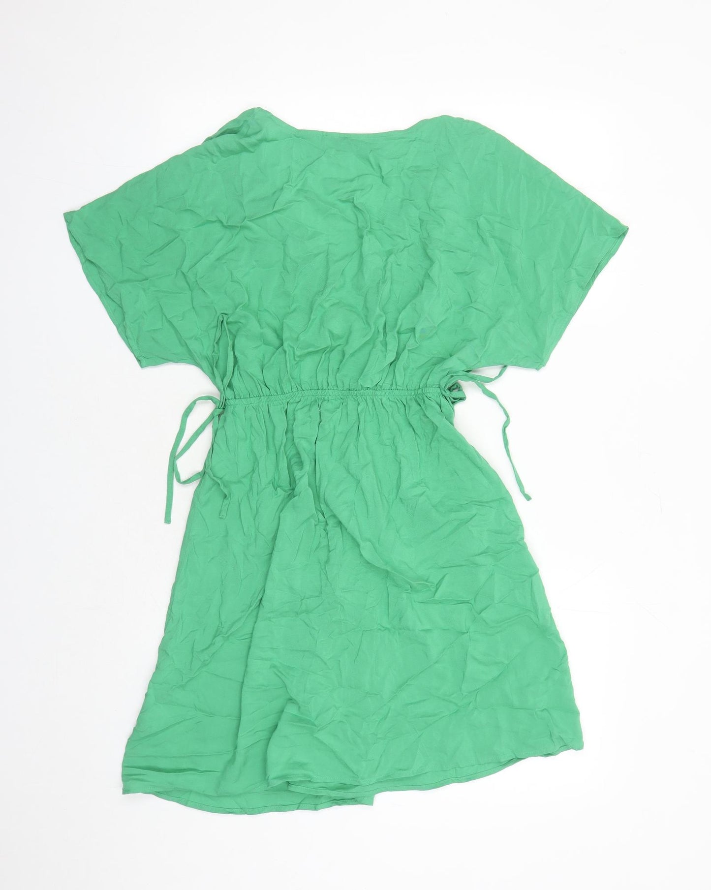 Marks and Spencer Womens Green Viscose A-Line Size 6 V-Neck Pullover