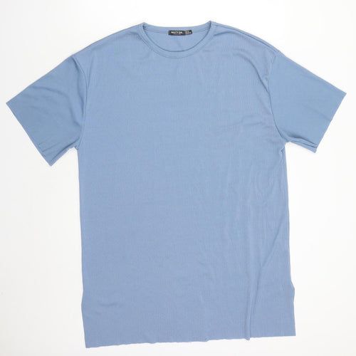 Nasty Gal Womens Blue Polyester T-Shirt Dress Size 16 Round Neck Pullover
