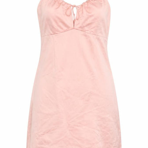 Topshop Womens Pink Polyester Slip Dress Size 12 Round Neck Zip